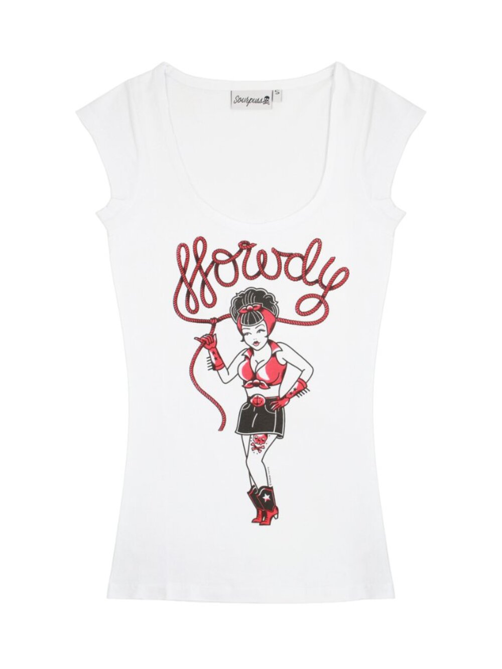 Howdy Scoop Neck Shirt - Retro Rockabilly Country Cowgirl Vintage 1950s Vibes